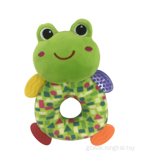 Frog With Teether Plush Frog With Rattle Manufactory